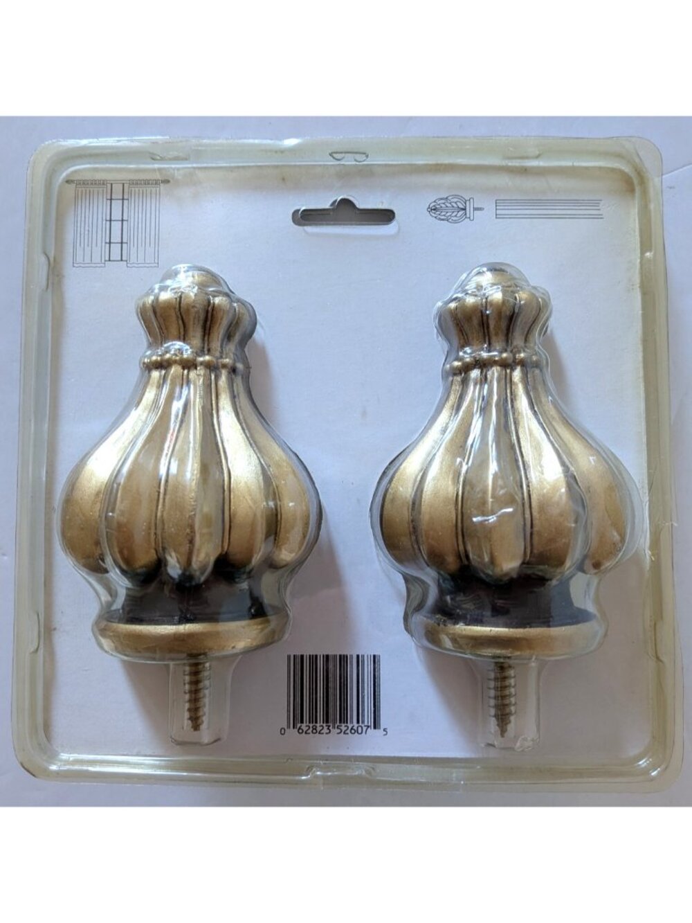 CTG Curtain Rod End Bronze Tone Crown Shaped Decorative Screw-In Finial 4*2 In - Picture 3 of 10